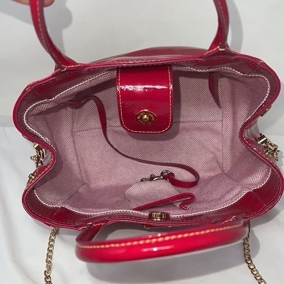 Dooney & Bourke Fuchsia Pink Patent Leather Double Handle Crossbody Bag - Picture 3 of 15
